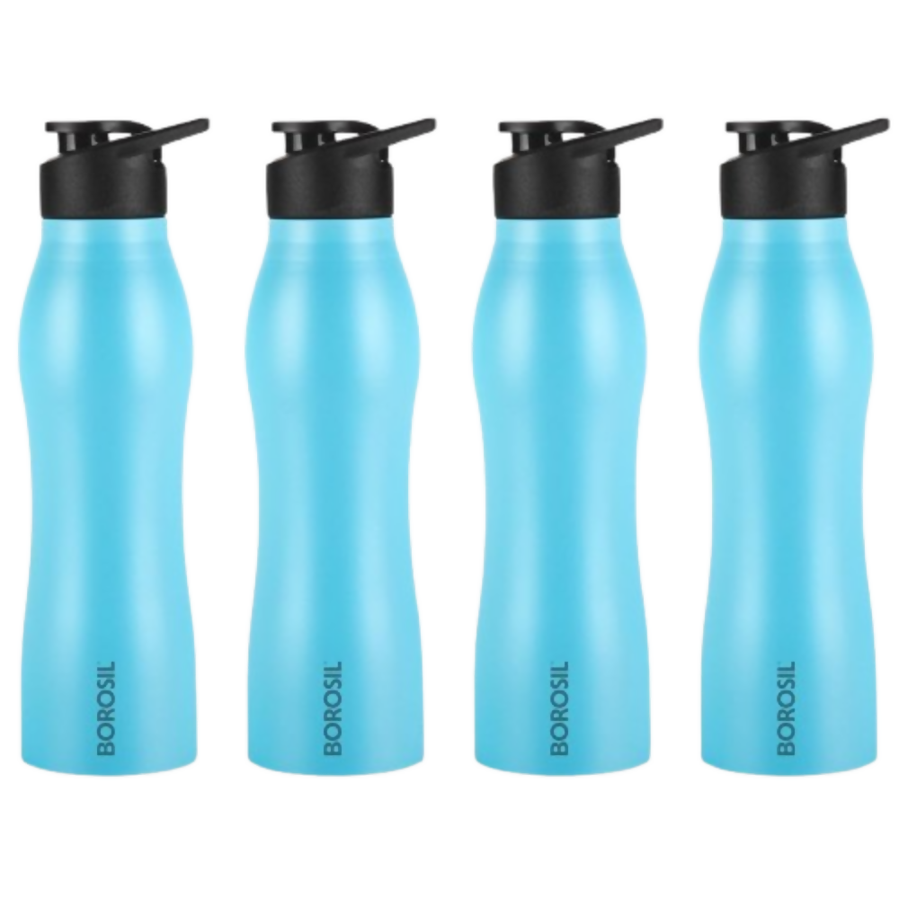 Borosil Hydra Grip Go Stainless Steel Water Bottle - Blue - Dista