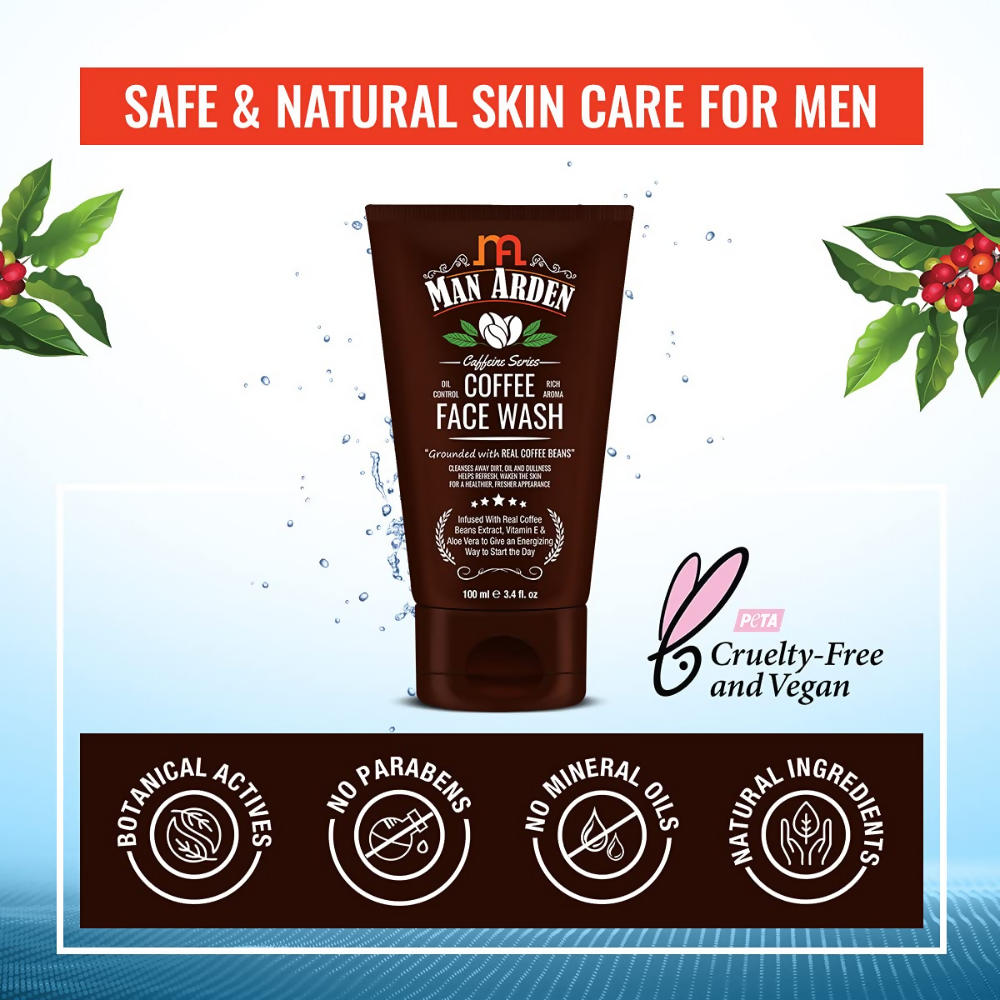 Man Arden Coffee Face Wash - No Parabens, Sulphate, Silicones - Distacart