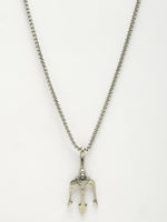 Thumbnail for NVR Men's Silver-Plated Stainless Steel Geometric Charm Pendant With Chain - Distacart