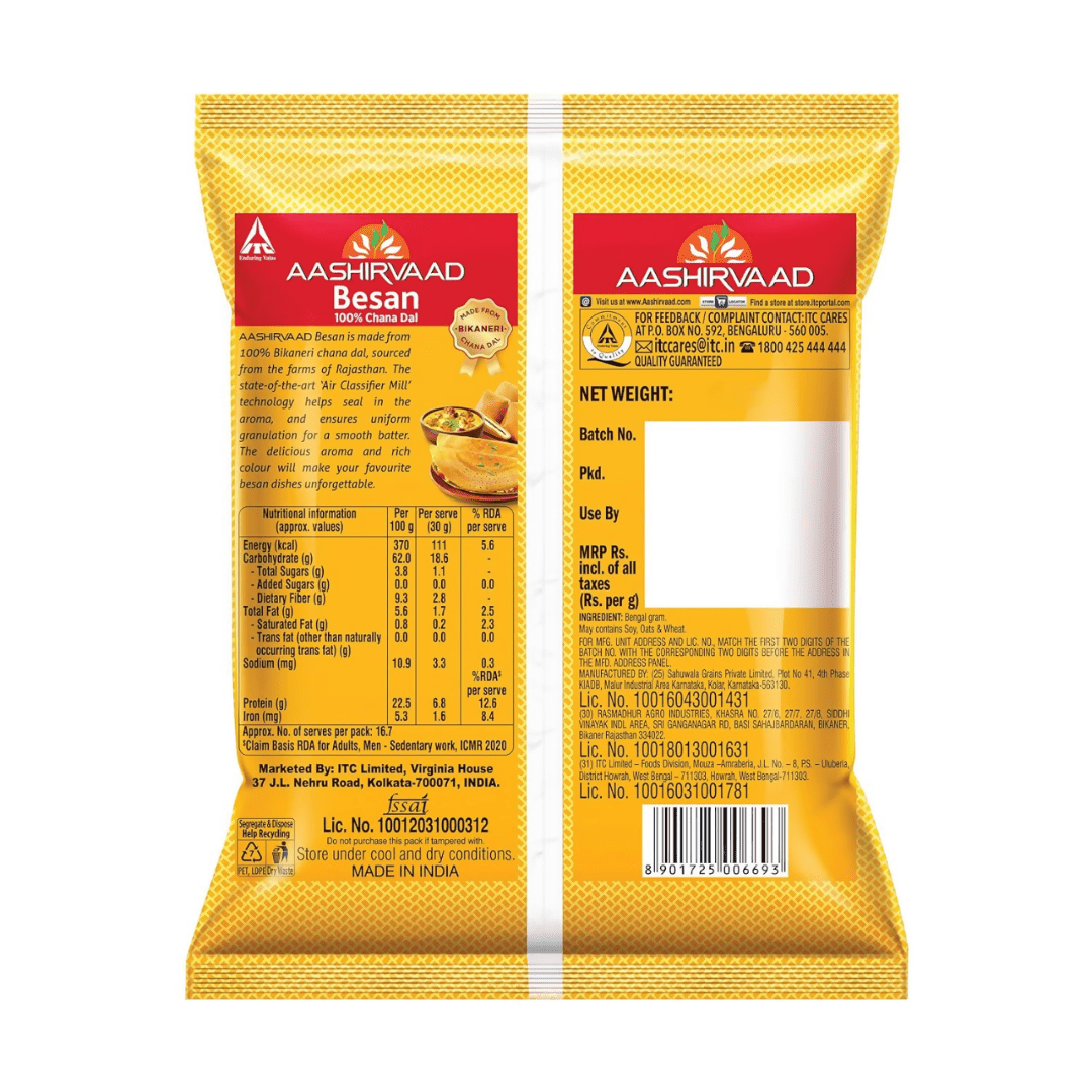 Aashirvaad Chana Dal Besan Flour - Distacart