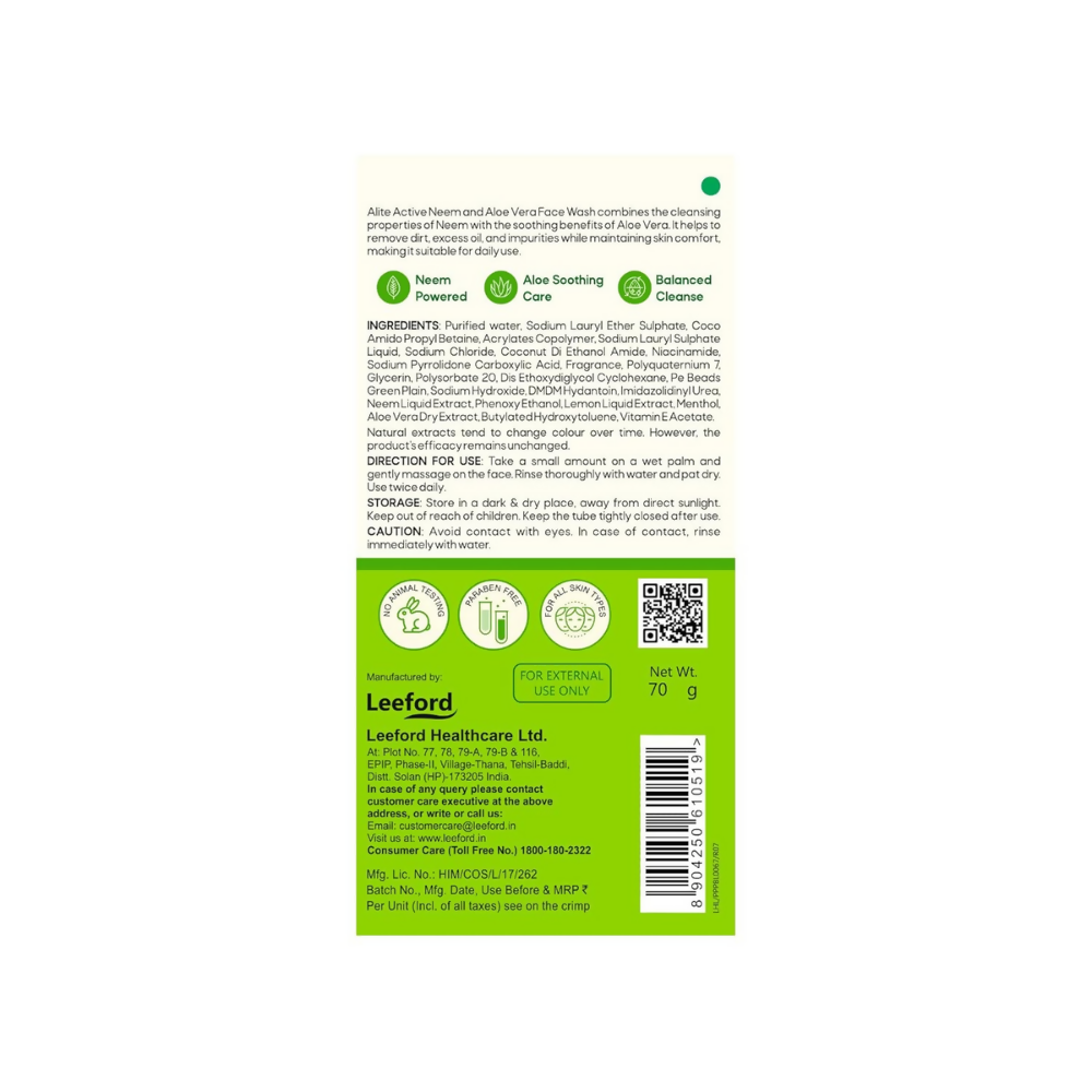 Alite Neem & Aloe Vera Face Wash - Distacart