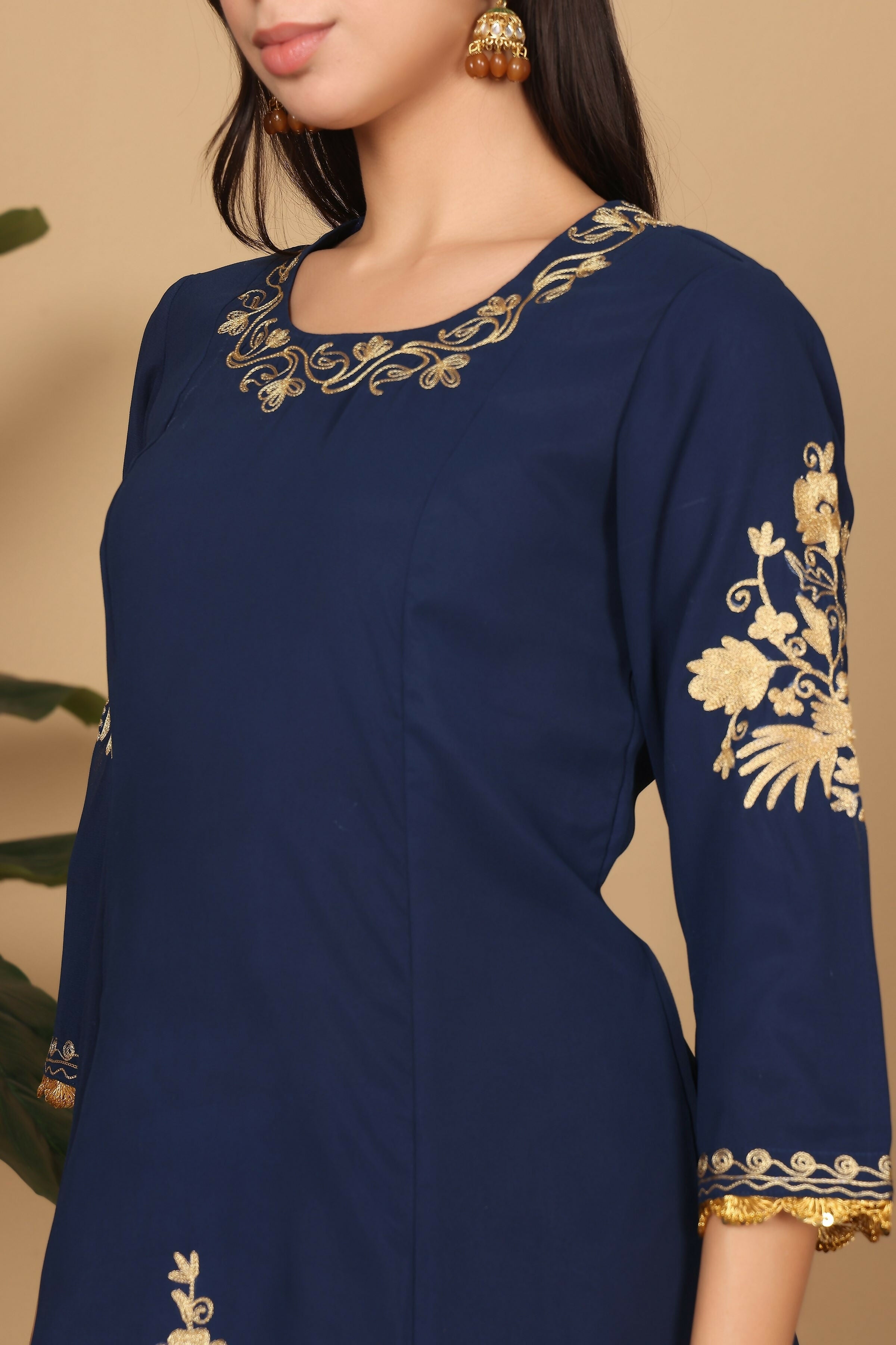 Joban Fashion Navy Blue Georgette Kurta Set