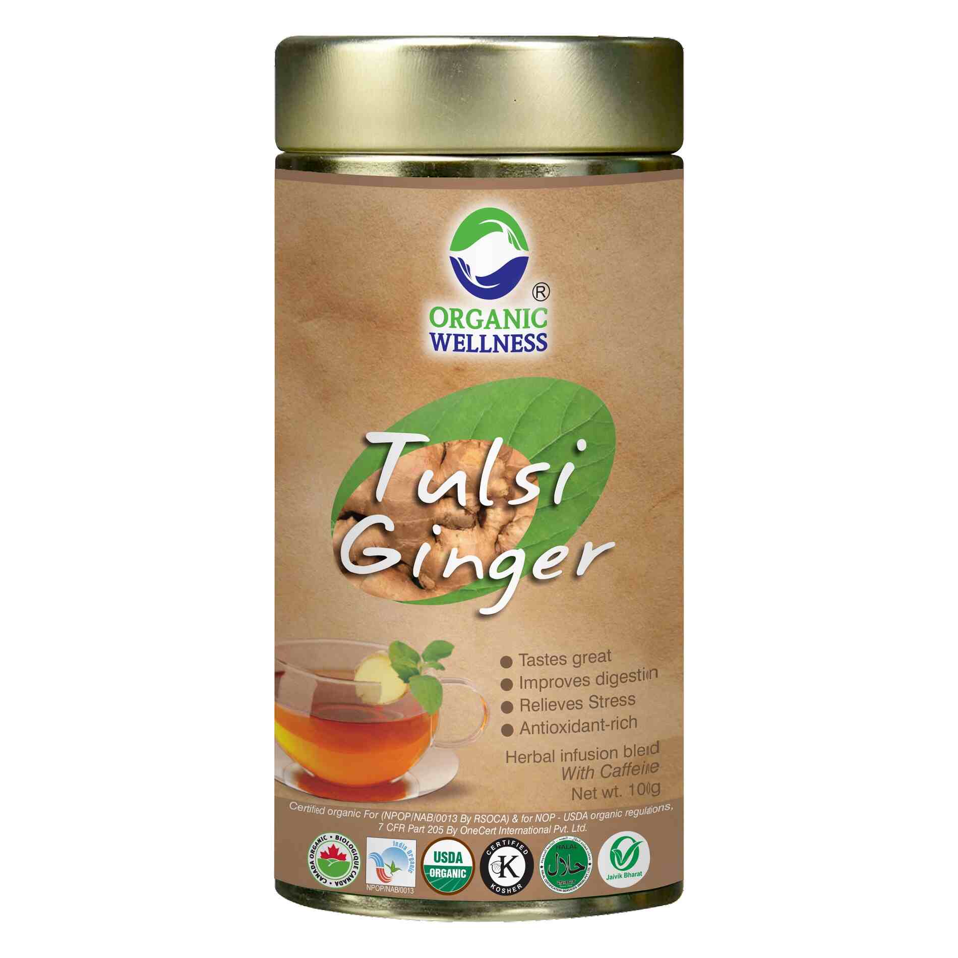 Organic Wellness Ow'Real Tulsi Ginger Tin Pack - Distacart