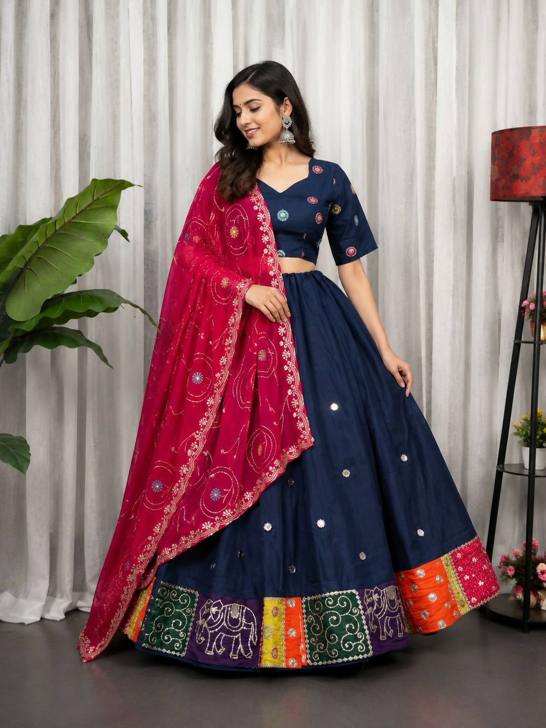 Lehenga Mart Blue Designer Navratri Lehenga Choli for Women - Dista