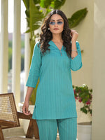 Thumbnail for Yufta Turquoise Blue Co-Ord Set