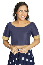 Thumbnail for Aastha Fashion Women's Navy Blue Art Silk Designer Traditional Readymade Blouse - Distacart