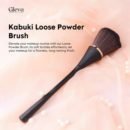 Gleva Multipurpose Professional Powder & Blush Cheek Brush - Black Brush - Distacart