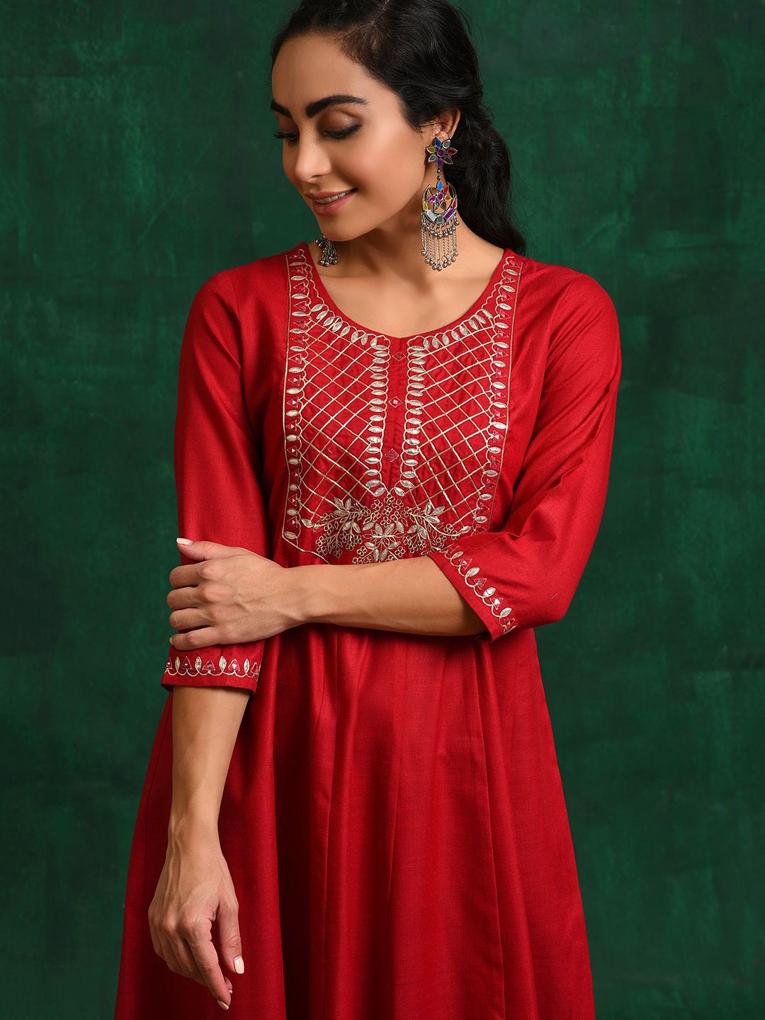Sangria Embroidered Ethnic Anarkali Kurta - Distacart