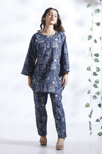 Thumbnail for Breathables Abstract Cotton Co-Ord Set – Blue - Dista