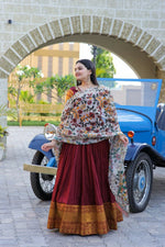 Thumbnail for Aastha Fashion Women's Maroon Silk Jacquard Woven with Embroidery Anarkali Dress with Dupatta - Distacart