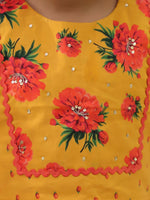Thumbnail for Lil Drama Genda Phool Mustard Crop Top and Dhoti Set For Girls