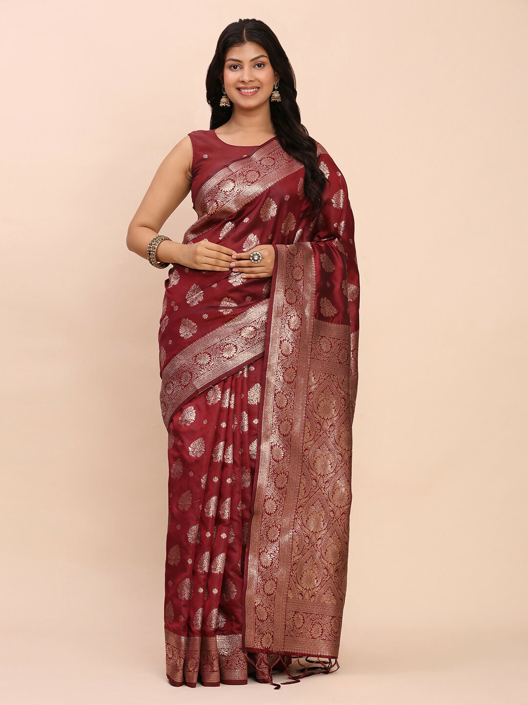 Astita Banarasi Silk Maroon Saree