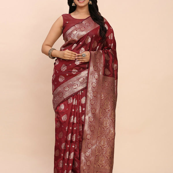 Astita Banarasi Silk Maroon Saree