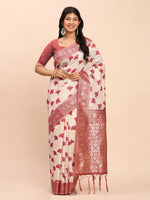 Thumbnail for Astita Linen Cotton Maroon Saree