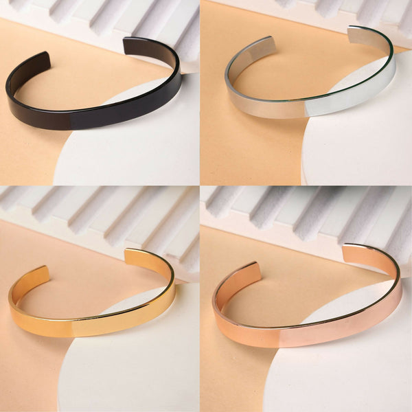 NVR Men's Set of 4 Multi Color Stainless Steel Cuff Bracelet - Distacart