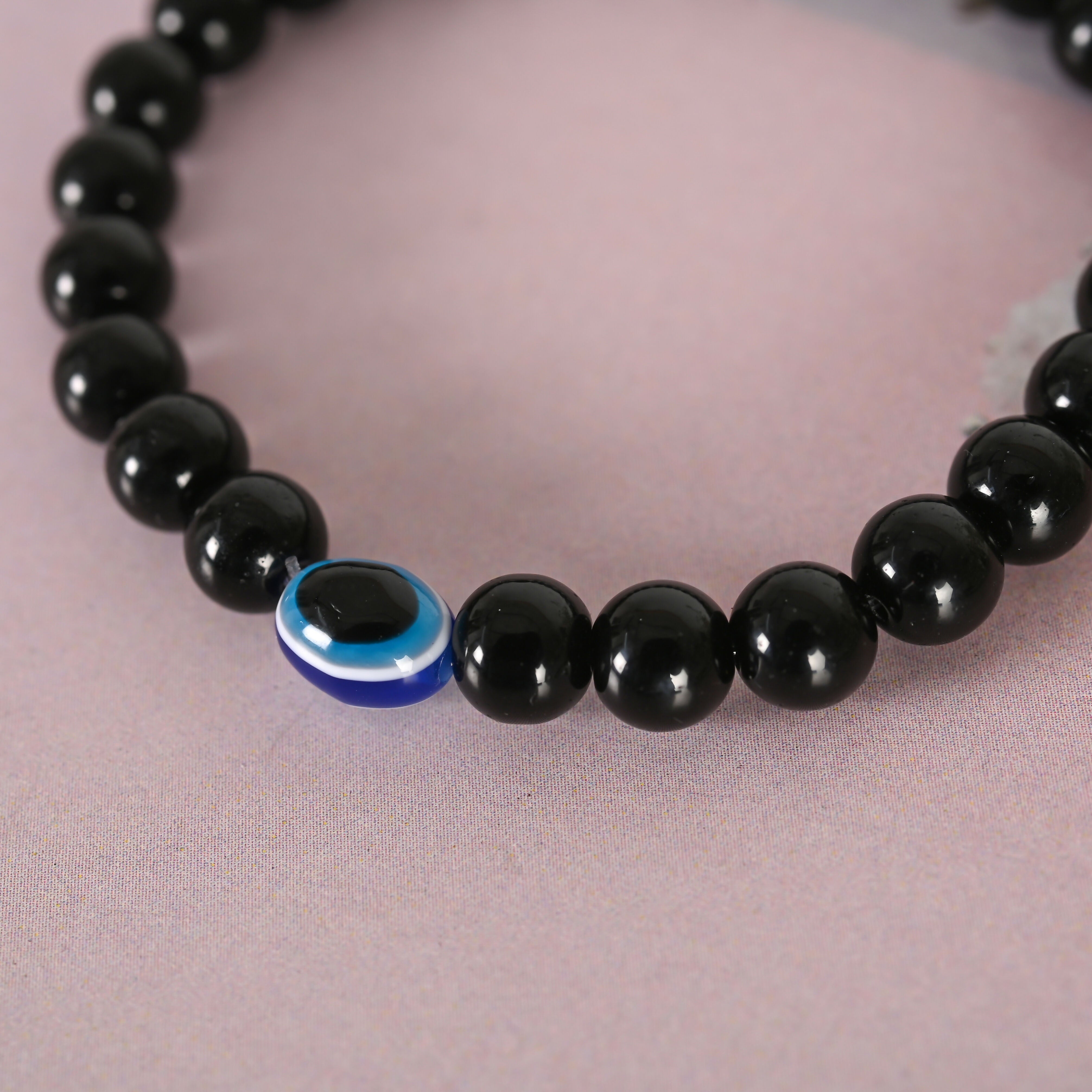 NVR Men & Women Marble Crystal Beaded Elasticated Bracelet - Distacart