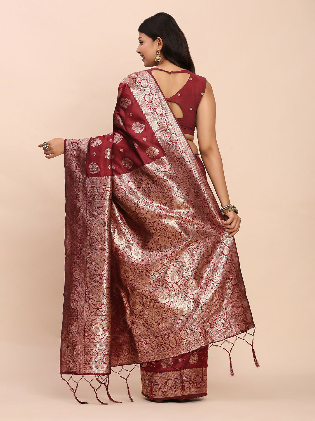 Astita Banarasi Silk Maroon Saree