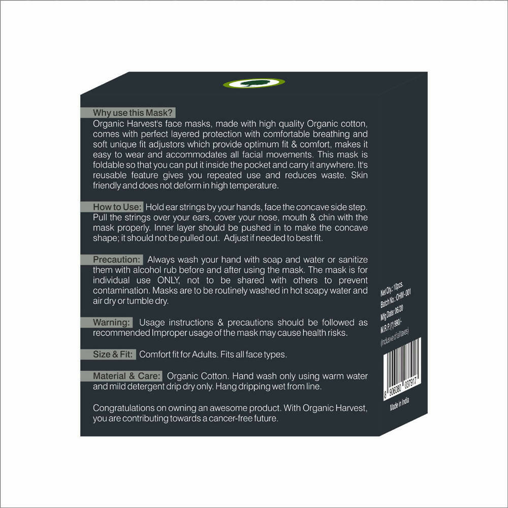 Organic Harvest Face Mask Made with Organic Cotton - Distacart
