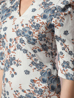 Thumbnail for Myshka Women's White Printed Shirt Collar Fit and Flare Party Dress - Distacart