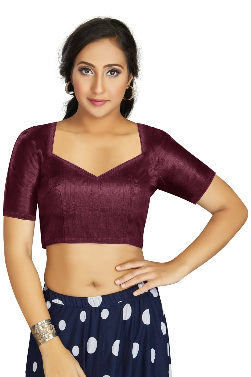 Aastha Fashion Women's Wine Art Silk Designer Traditional Readymade Blouse - Distacart