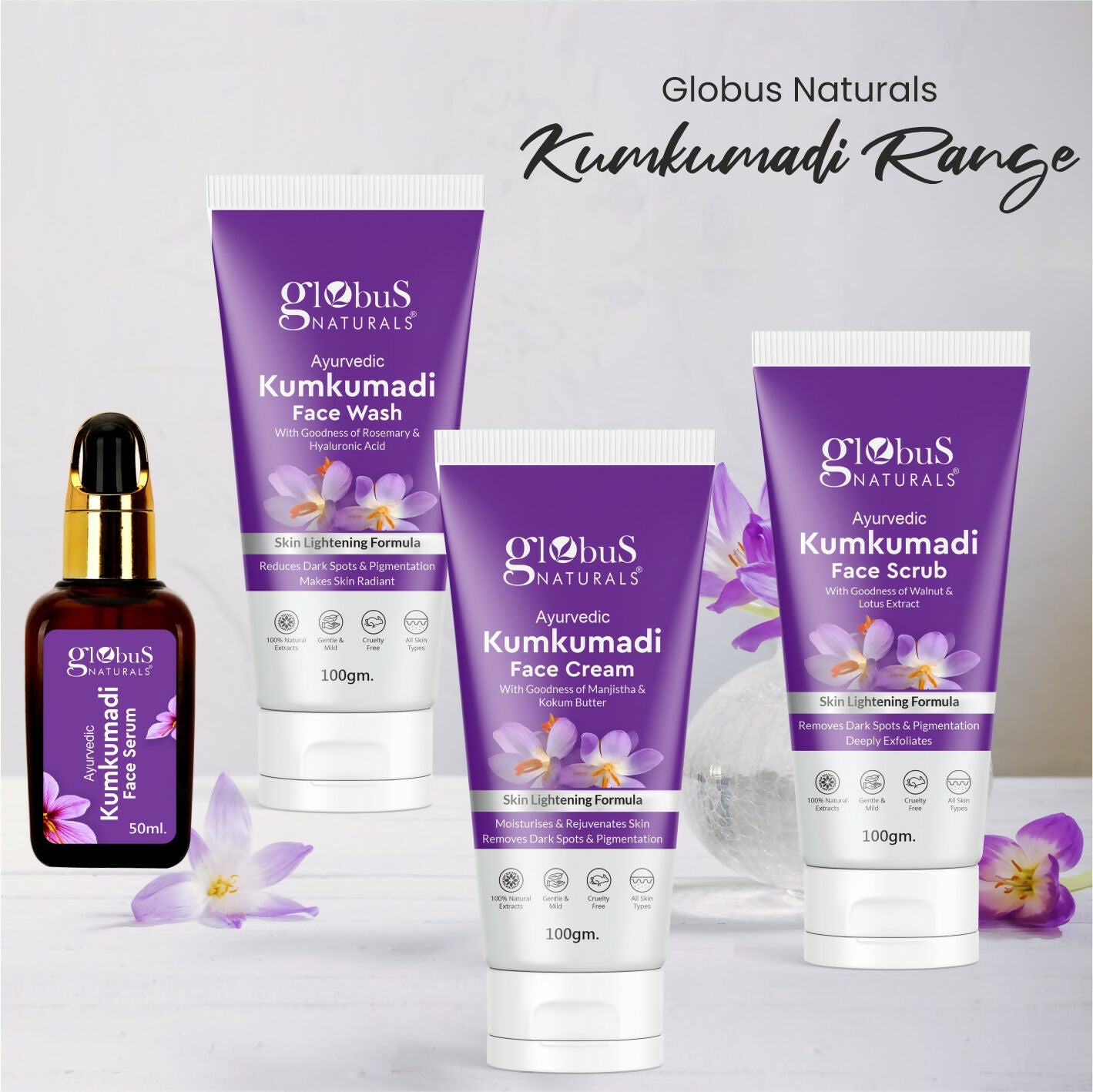 Globus Naturals Ayurvedic Kumkumadi Skin Lightening Face Scrub - Distacart