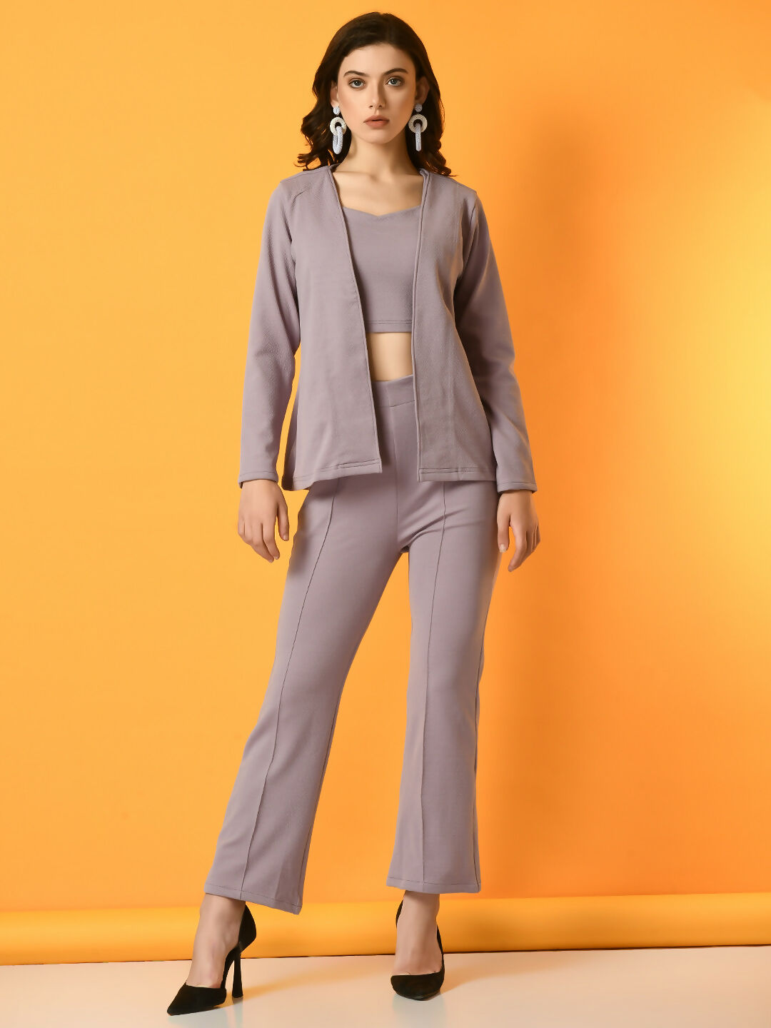 Myshka Women's Lavender Solid Jacket - Distacart