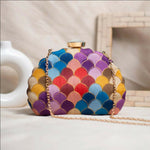 Thumbnail for Joban Fashion Multicolour Pattern Embroidery Clutch - Multicolor - Dista