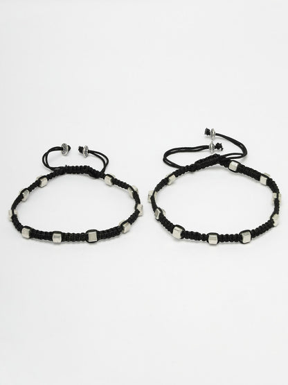 NVR Women's Evil Eye Adjustable Black Anklets - Distacart