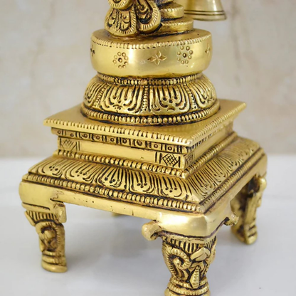 CraftVatika Brass Peacock Decorative Diya For Decoration - Dista