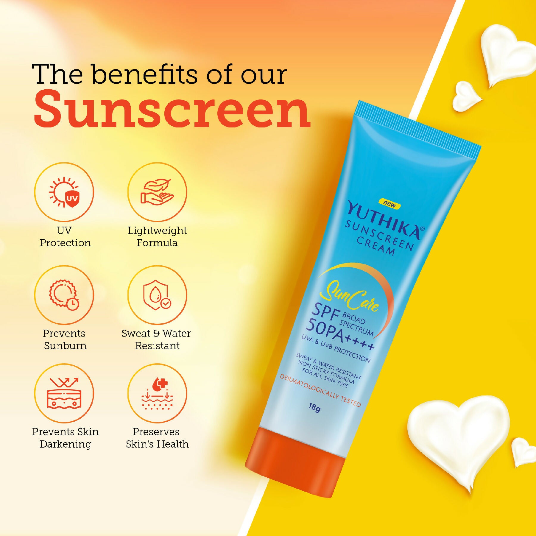 Yuthika Sunscreen Lotion SPF 50 PA+++(Pack of 3) - Distacart