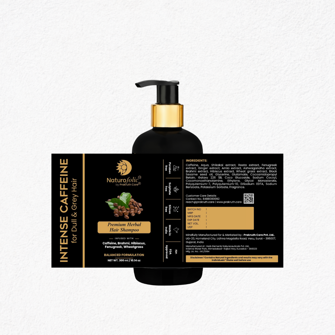 Prakruth Care Premium Herbal Intense Caffeine Shampoo - Dista