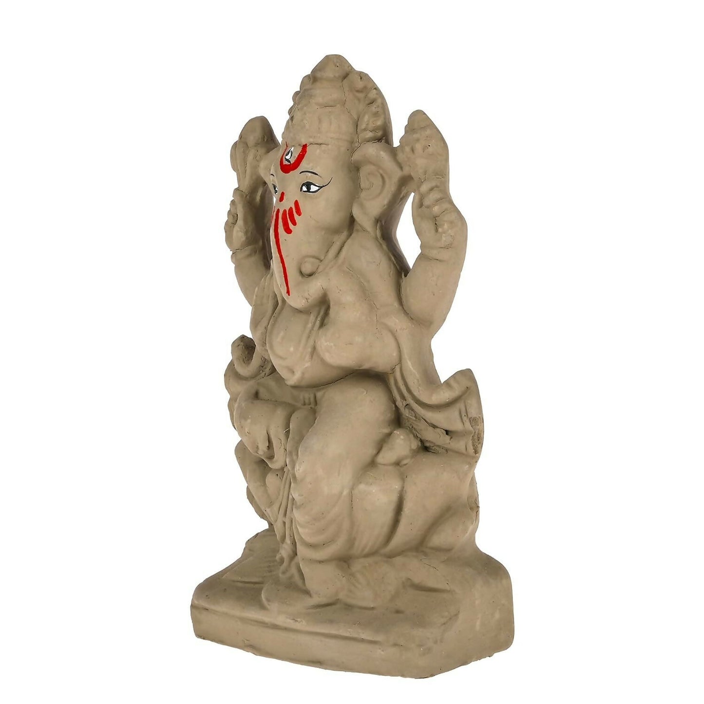 Saudeep India 6 Inch Mitti Ganesh Idol - Dista