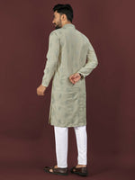 Thumbnail for Anaita Green Embroidered Silk Straight Kurta - Distacart