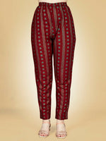 Thumbnail for Jyoti Fashion Women's Maroon Viscose Rayon Embroidered Kurta Pant Set - Distacart