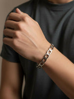 Thumbnail for NVR Men's Silver Plated Cuff Bracelet - Distacart