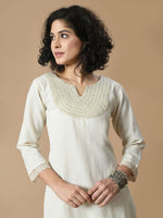 Thumbnail for Sangria Sequined Pure Cotton A-Line Kurta