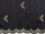 Thumbnail for Vastranavya Black Embroidery Work Shimmer Chiffon Saree with Unstitched Blouse