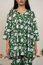 Thumbnail for Joban Fashion Green Hand Block Printed Cotton Co-Ord Set - Distacart