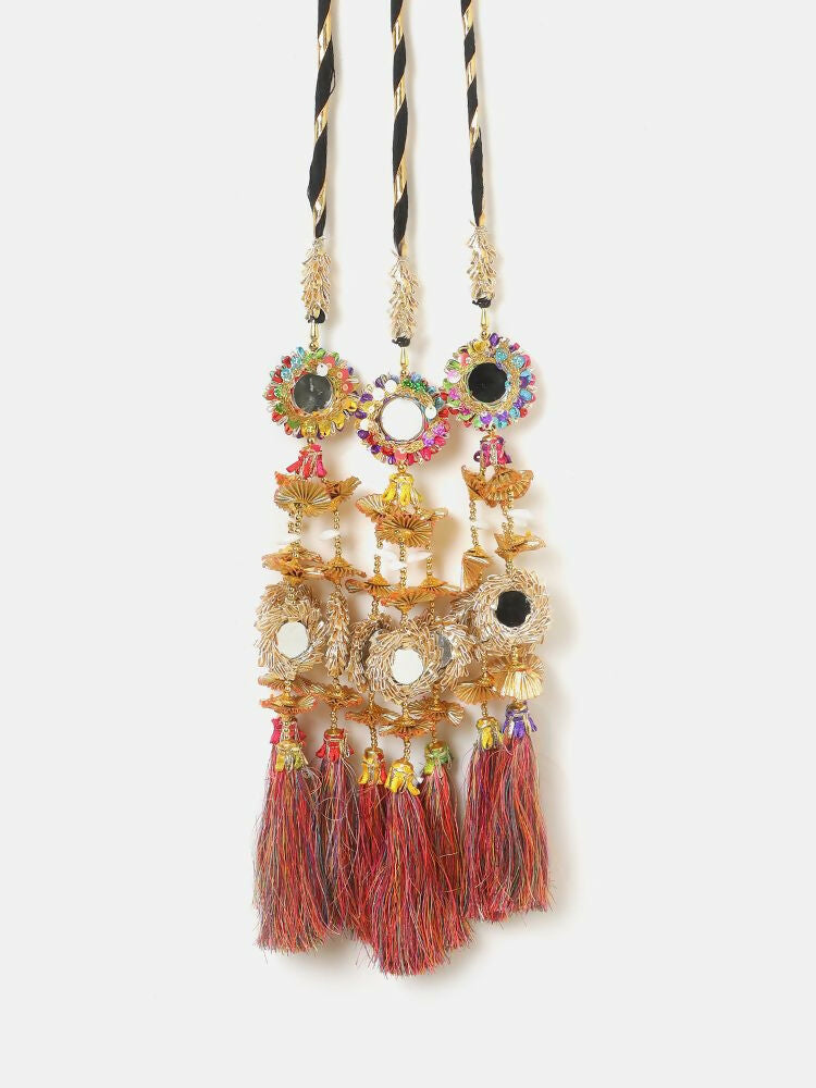 Ruby Raang Colorful Gold Work Parandi - Distacart
