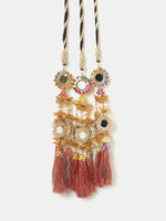 Thumbnail for Ruby Raang Colorful Gold Work Parandi - Distacart