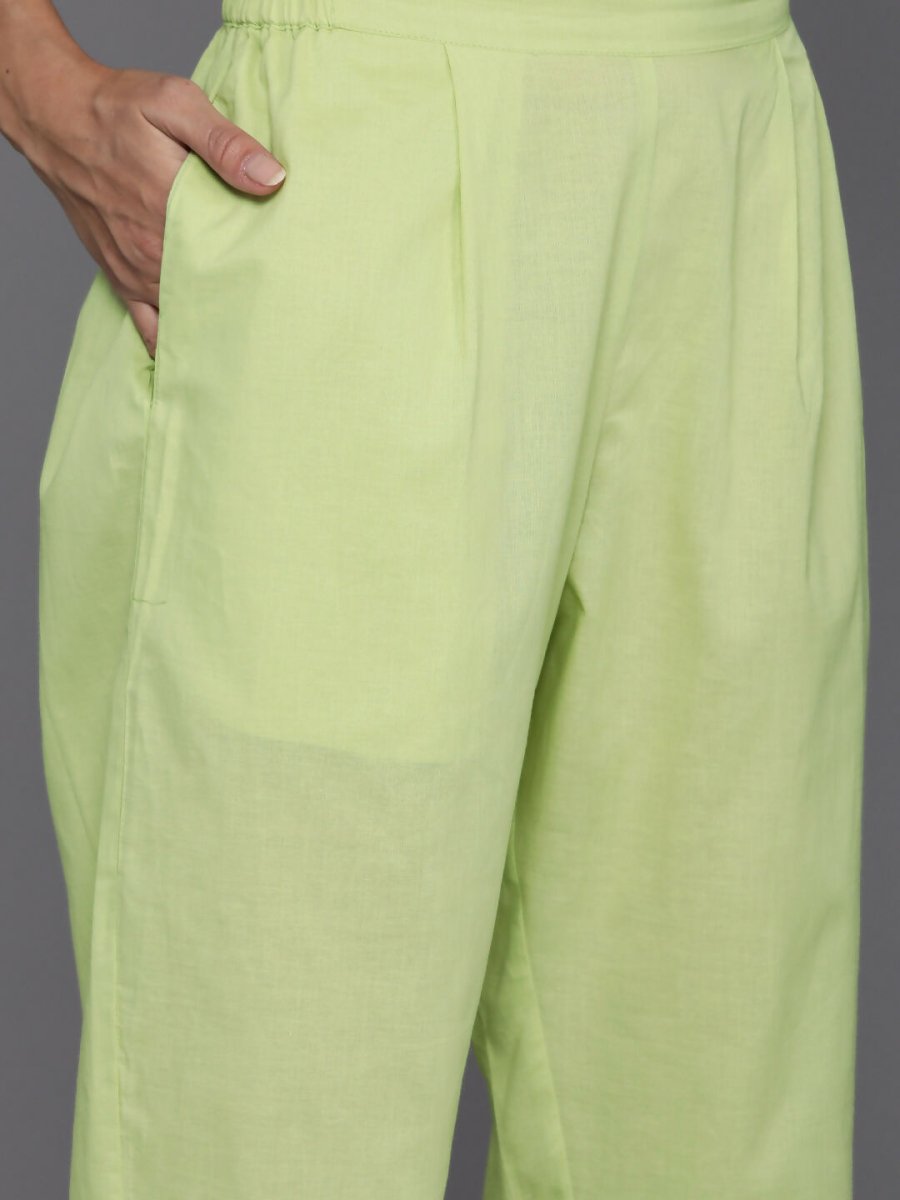 Ahalyaa Women's Traditional wear Kurta Set - Green - Distacart