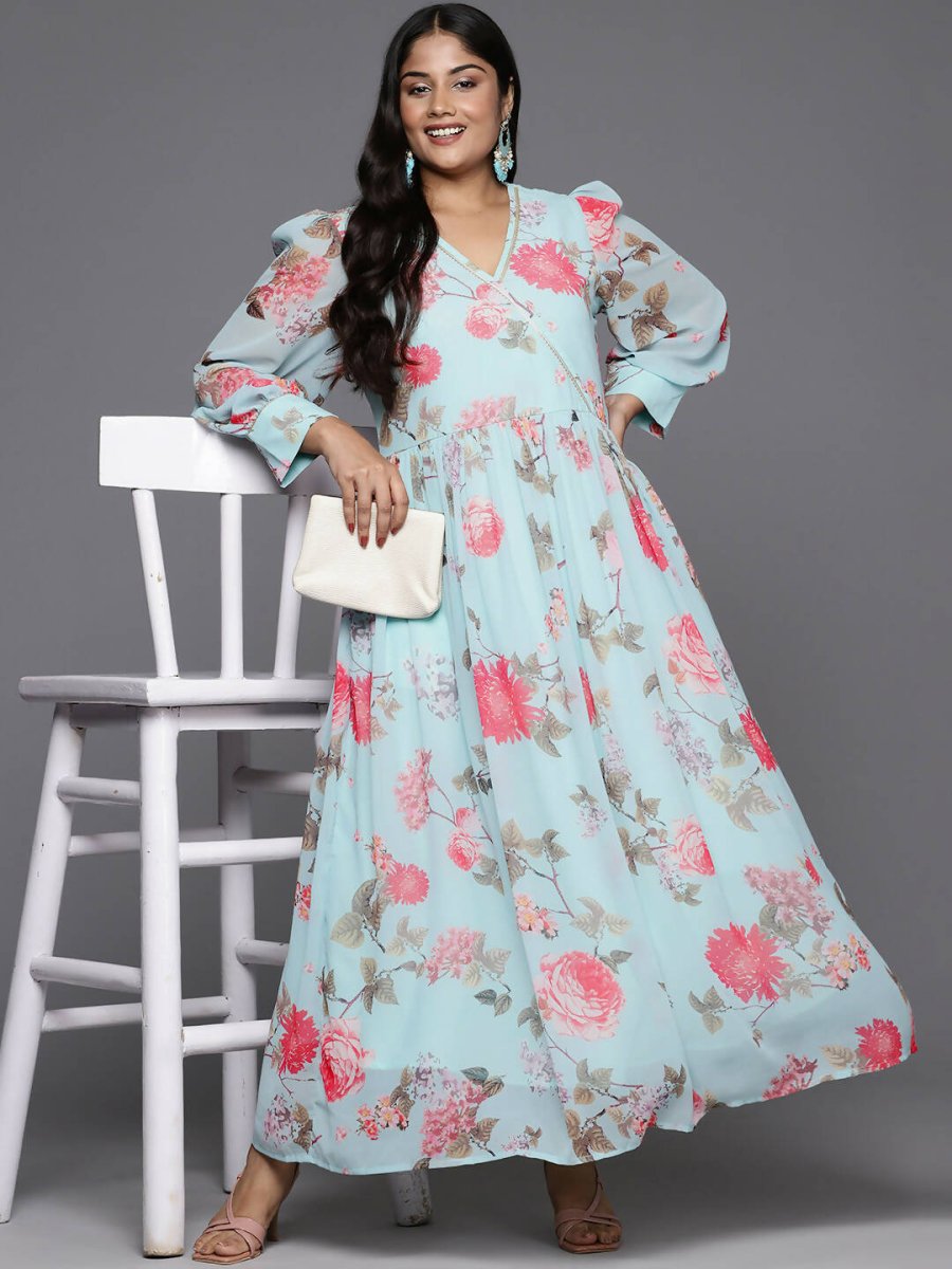 Ahalyaa Women's Traditional wear Ethnic Dress - Blue - Distacart