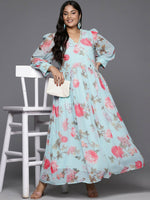Thumbnail for Ahalyaa Women's Traditional wear Ethnic Dress - Blue - Distacart