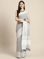 Thumbnail for Astita Linen Grey Saree