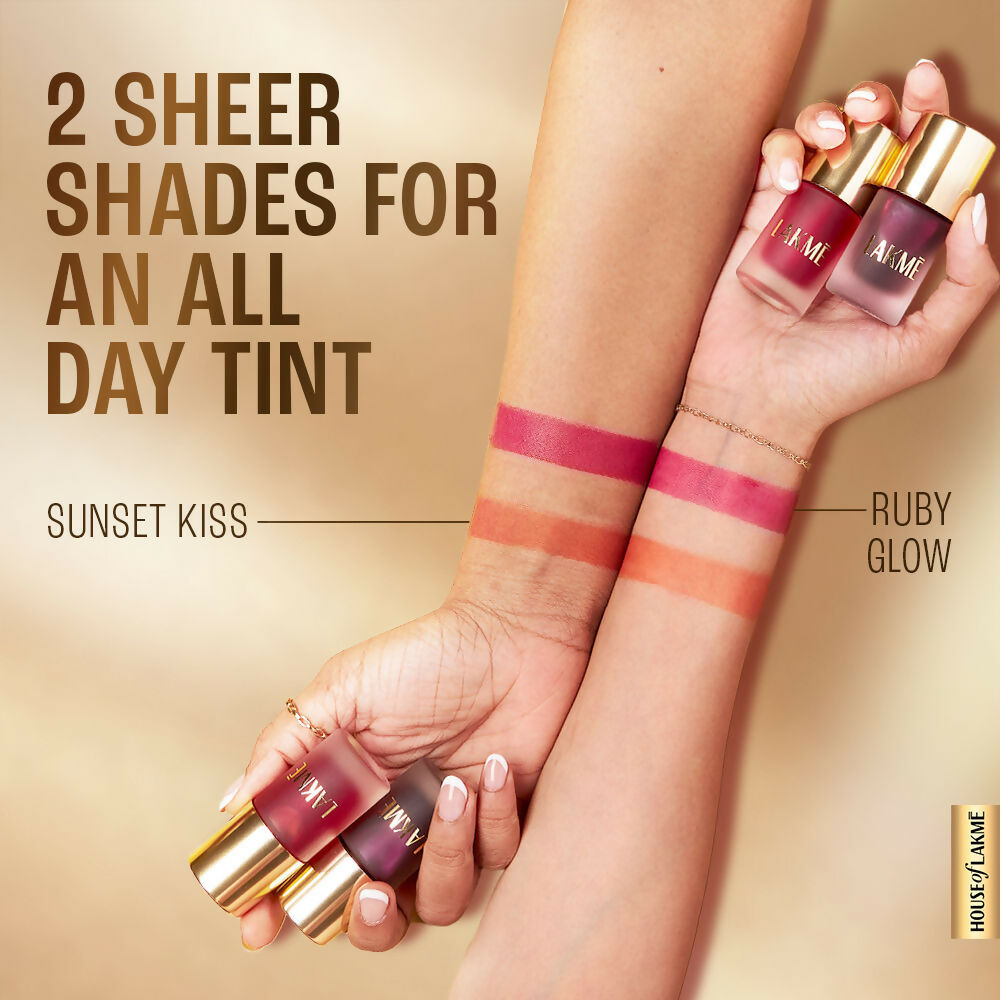 Lakme 9To5 Double Duty Lip & Cheek Water Stain, Transferproof & Long Lasting , Sunset Kiss