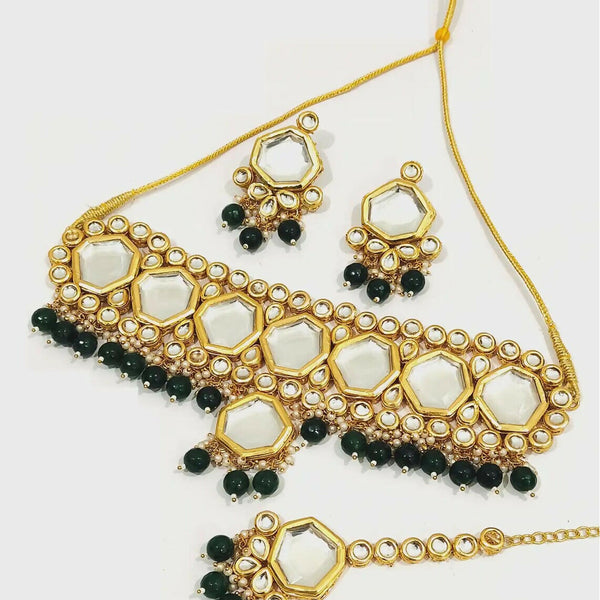 Joban Fashion Hand Made High Quality Gold Plated Base Metal Alloy Kundan Stone Studded Kundan Jewellery Set - Distacart