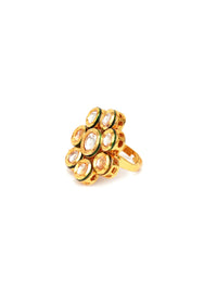 Thumbnail for Kundan Flower Ring (gold) - Ruby Raang - Distacart