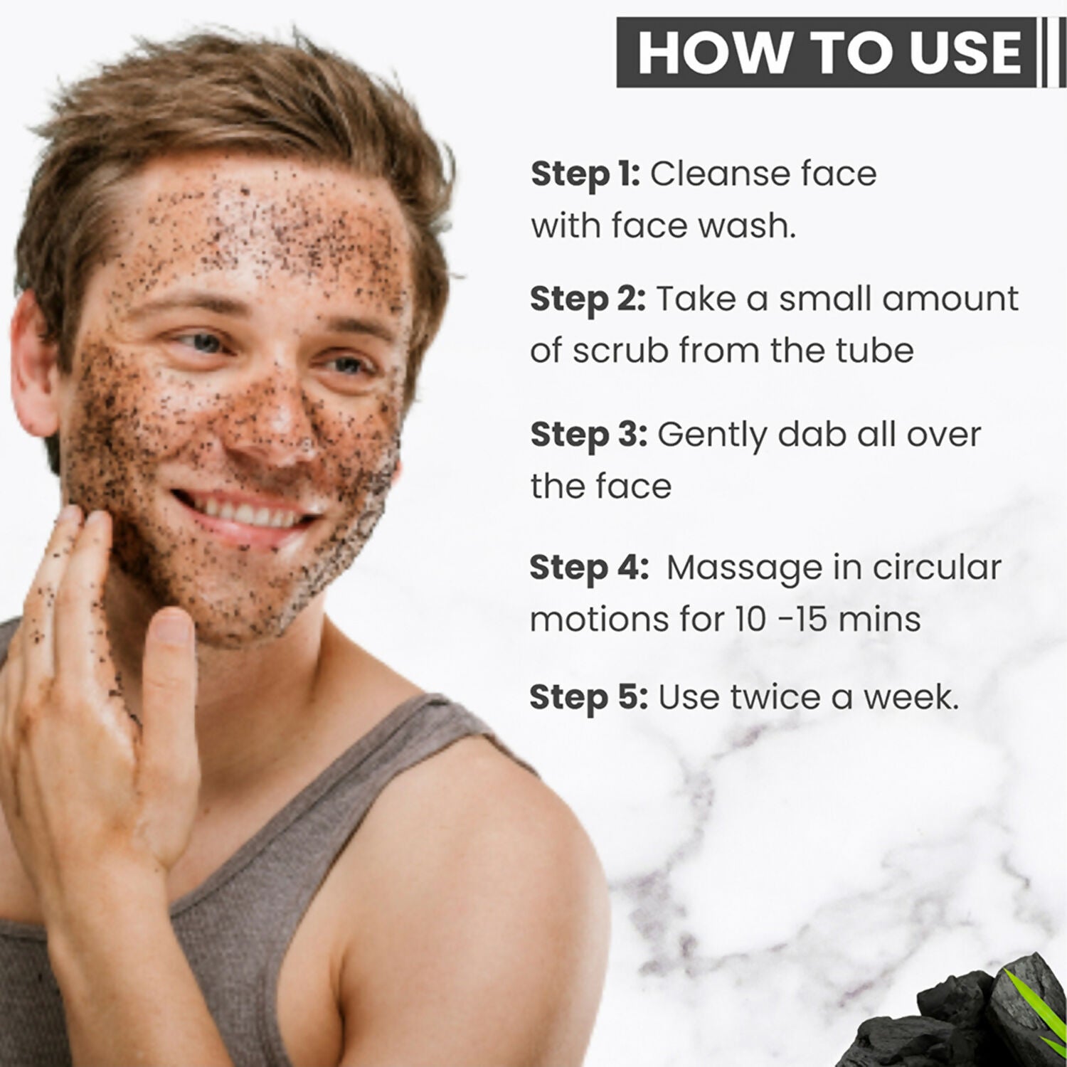 Globus Naturals Anti Pollution & Anti Acne Detox Charcoal Face Scrub for Men