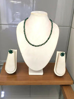 Thumbnail for Inhanns Crystal Bloom – Single Line Necklace + Studs - Dark Green - Distacart