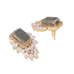 Thumbnail for Nuyug 22K Gold Plated Labradorite Stone Contemporary Stud Earrings